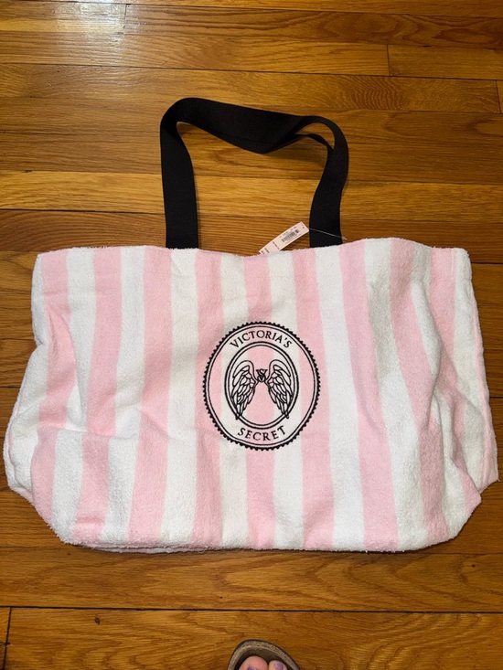 Victoria's Secret Other - Victoria's Secret Pink and White Striped Tote